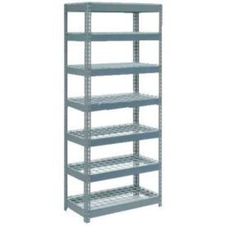 GLOBAL EQUIPMENT Extra Heavy Duty Shelving 36"W x 24"D x 84"H With 7 Shelves, Wire Deck, Gry 717425